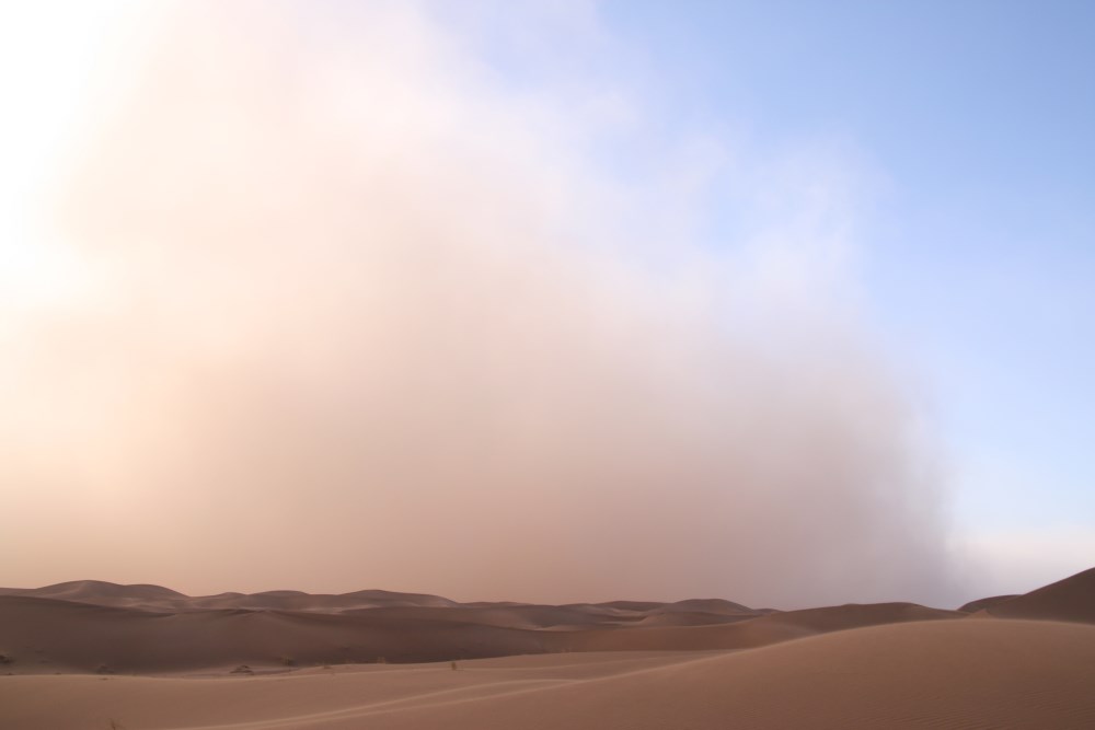 tempête de sable sur le désert, un événement à vivre !!!