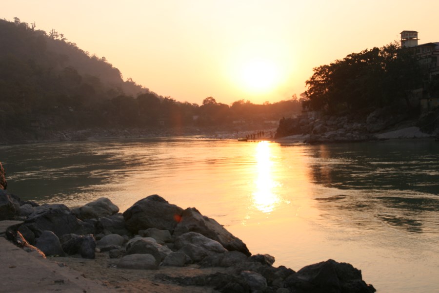 Coucher de soleil sur le Gange